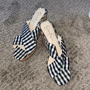 Jessica Simpson gingham wedges
